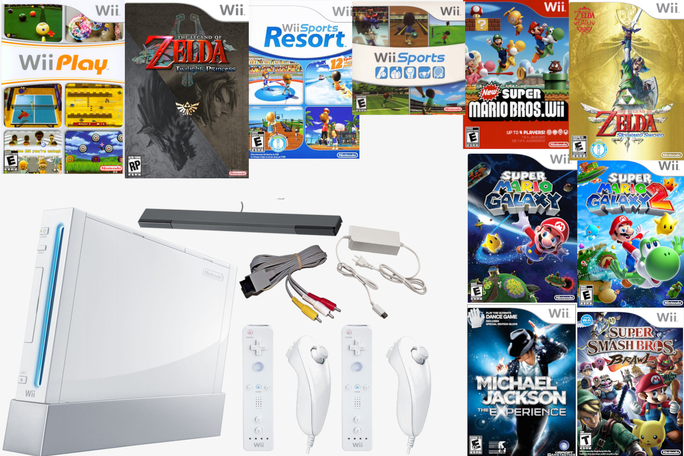 GUARANTEED – Nintendo Wii Console + Pick Game + Gamecube – AUTHENTIC Controllers