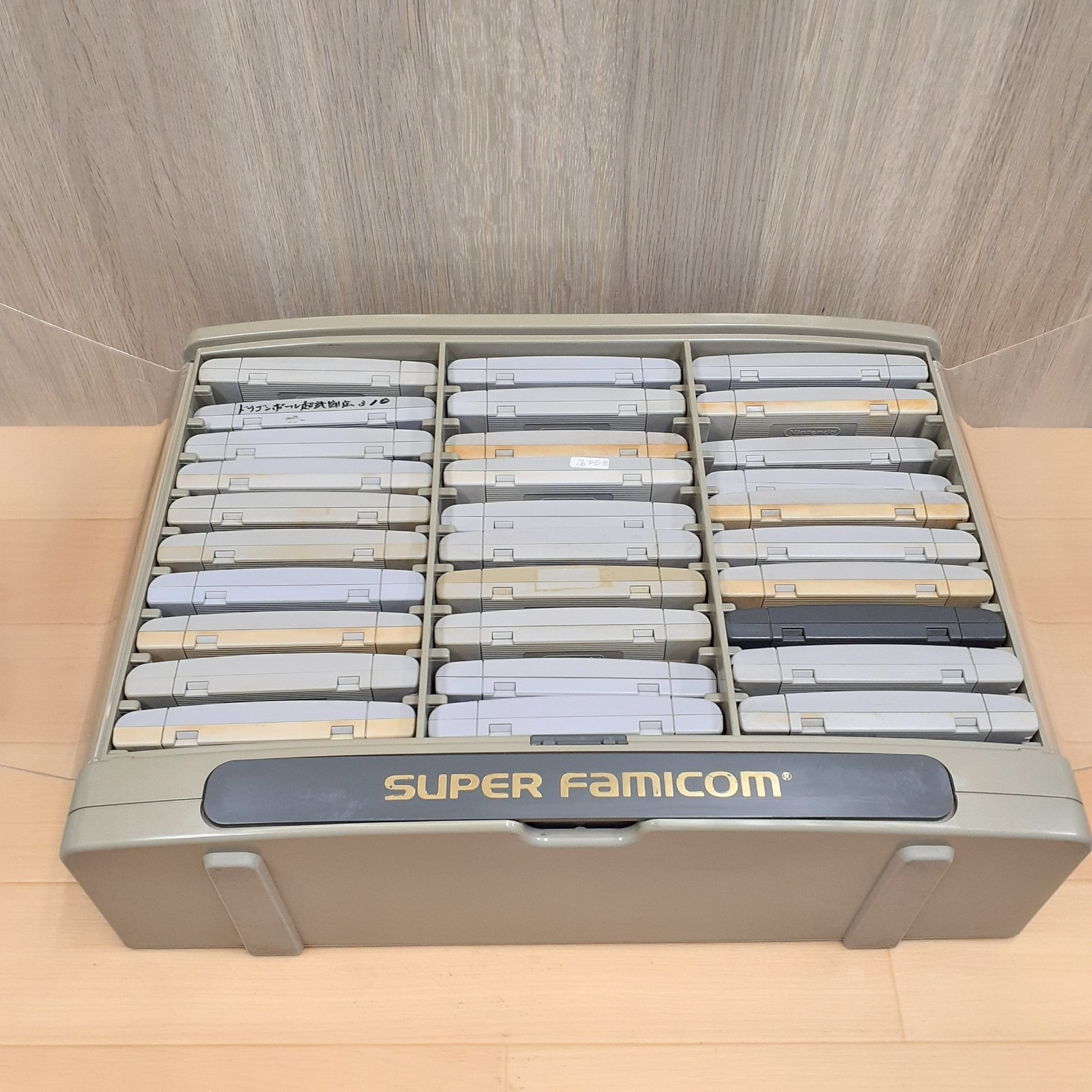 Japanese Super Famicom Mario World Storage Case Rack with 30 Games Nintendo