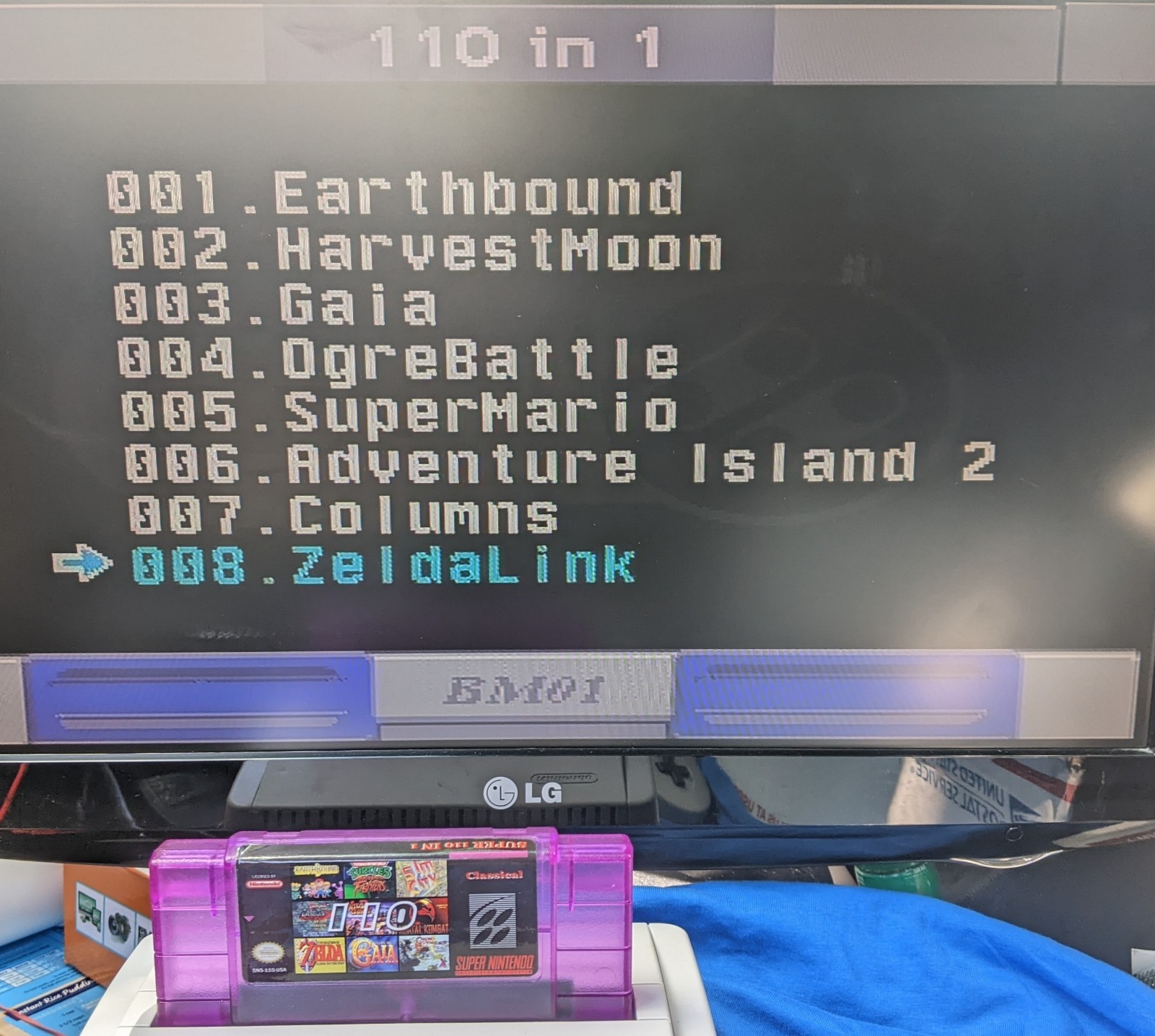110 in 1 Classical Multi- Game Cartridge for Super Nintendo SNES Tested Works