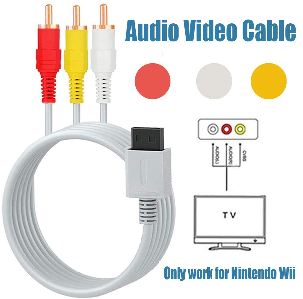 SSIOIZZ 4 in 1 Wii Replacement Cables Set – Sensor Bar + AV Cord + AC Adapter