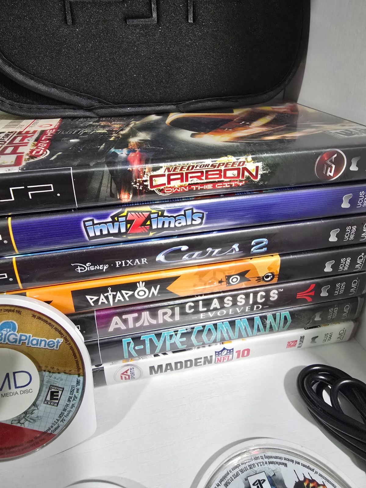 Sony PSP-3001 Bundle – 12 Games + Case + USB Charger + New Battery – Tested