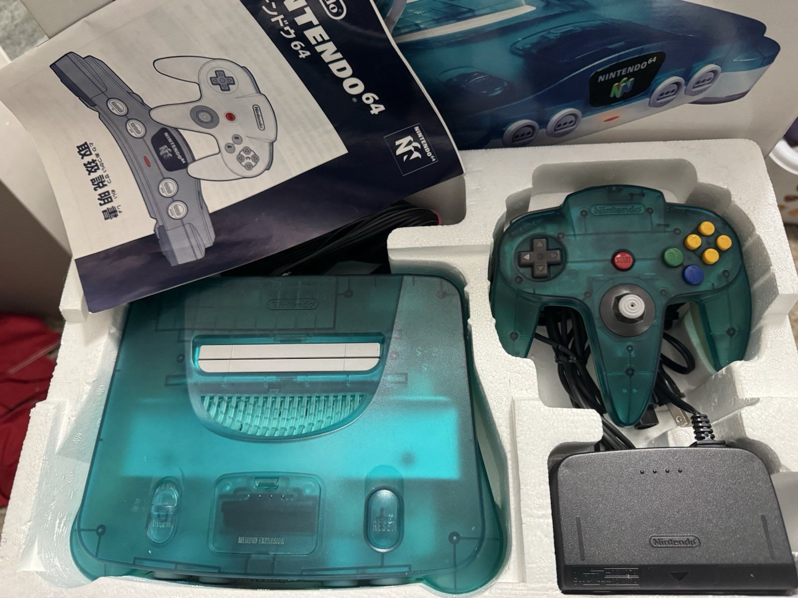 Nintendo 64 N64 Clear Blue Console CIB Tested *Numbers Matching* JPN Region Free