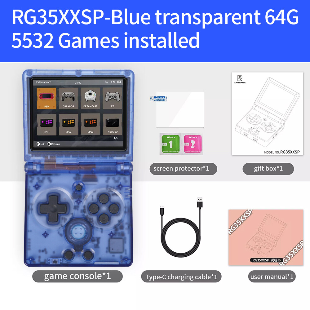 ANBERNIC RG35XXSP Handheld Game Console 3.5″ IPS Screen Retro Game Console Gifts
