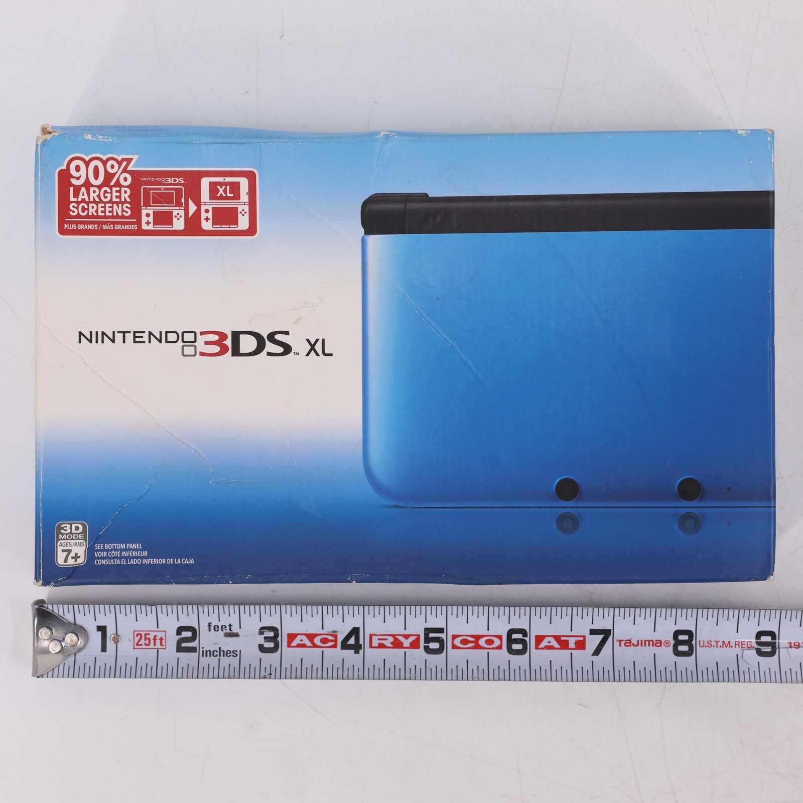 Nintendo 3DS XL Blue Black Console Bundle W/ Box 8 DS Games Charger 4GB SD Card