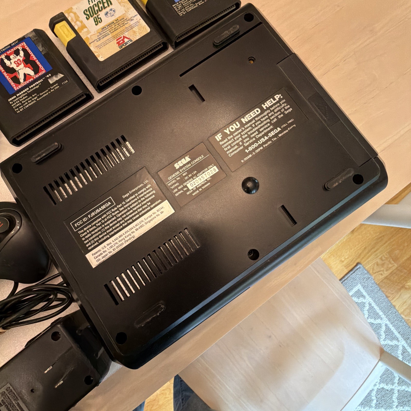 Sega Genesis Model 1 MK-1601 Console 16-bit W/ Controller Working + 5 Games