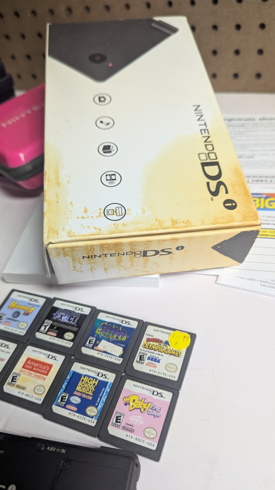 Nintendo DSi Black Handheld Console Bundle – Tested With Charger Stylus + Games