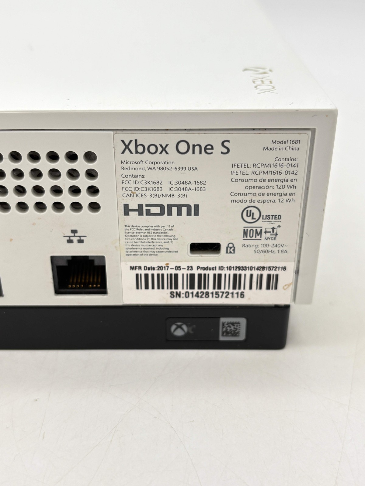 Microsoft Xbox One S (Model 1681) 500GB White Video Game Console Only