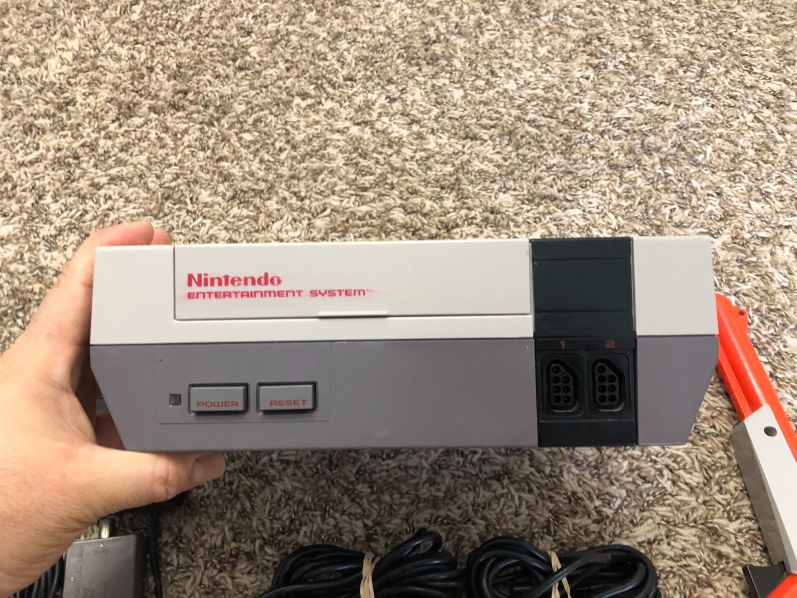 Nintendo NES Console Complete W/ 2 OEM Controllers +Zap Gun Thoroughly Cleaned