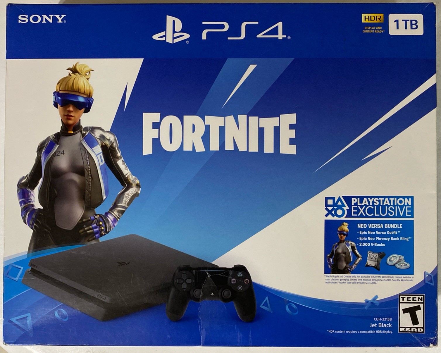 Sony PlayStation 4 1TB Fortnite Neo Versa Console – Jet Black In BOX Used