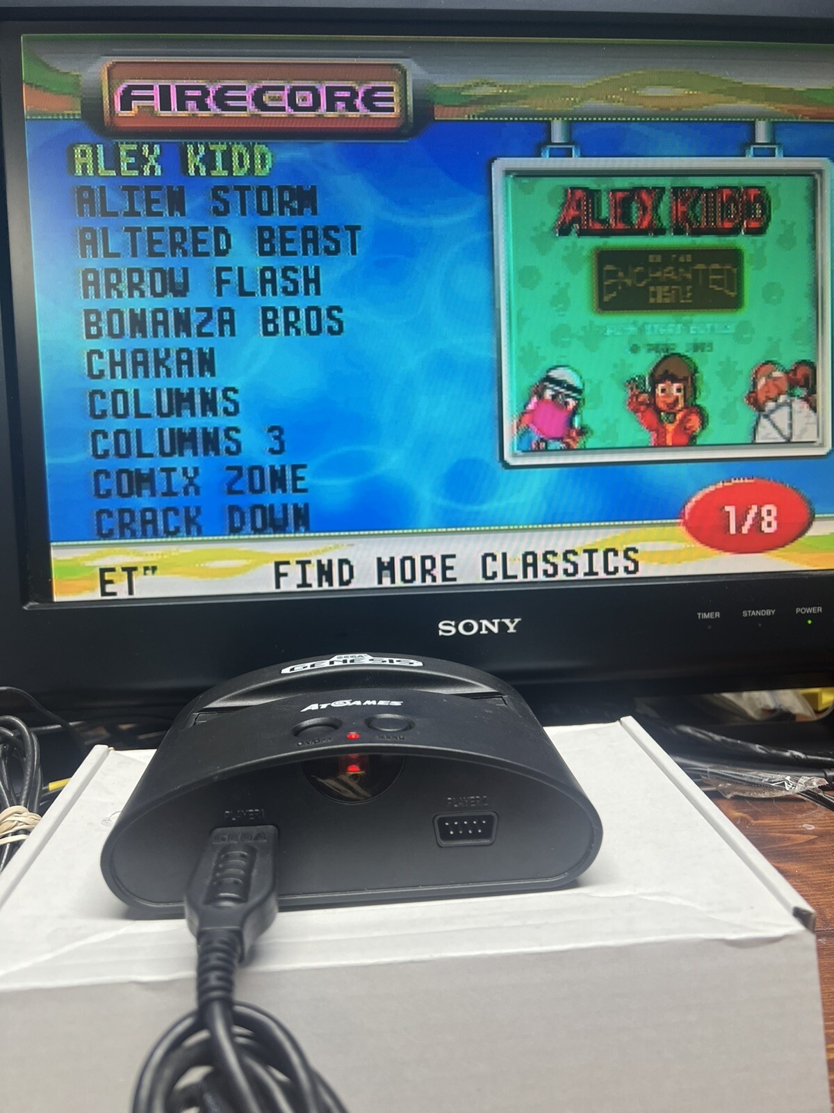 Sega Genesis Mini At Games Console w/ 80 Built-In Games + 7 Games, – TESTED