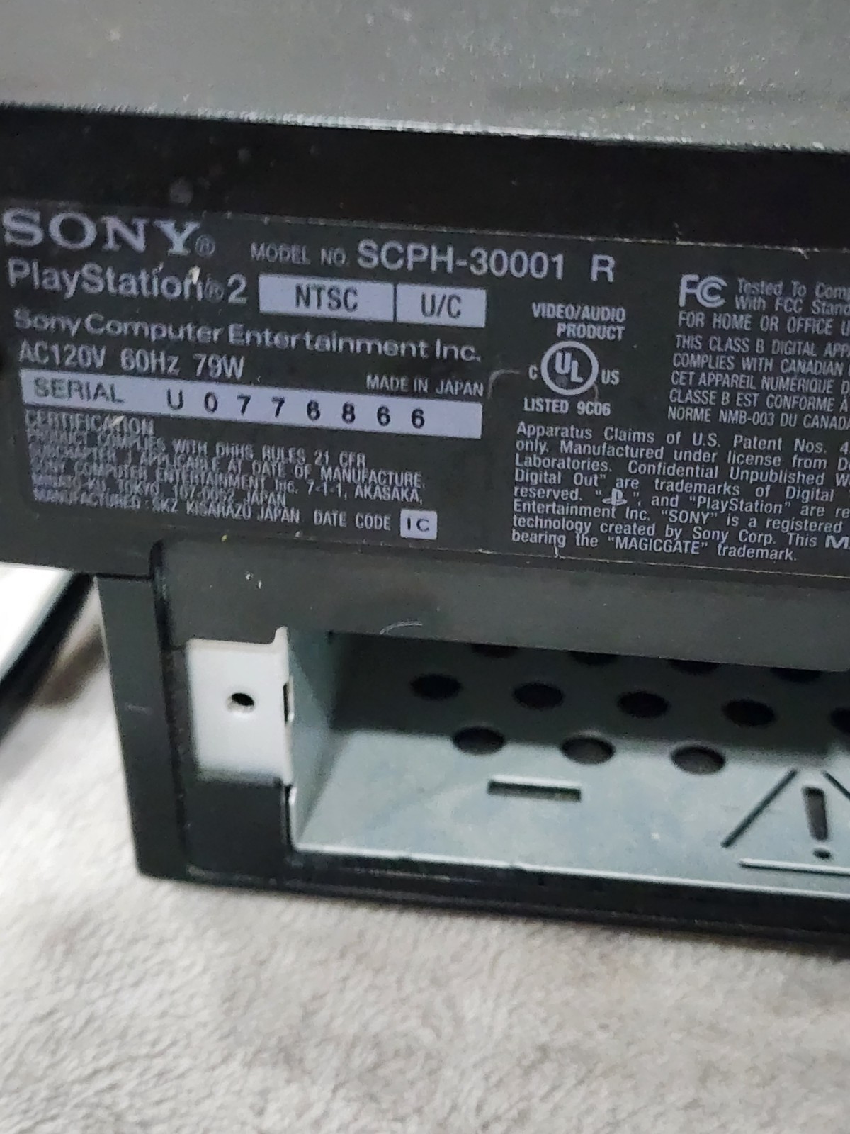Sony PlayStation 2 PS2 Black Console 2 Controller Cable Untested PLEASE READ