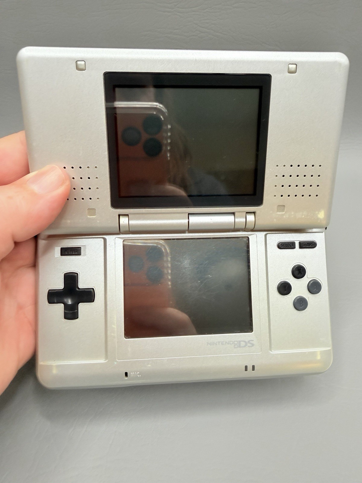 Nintendo DS Handheld System – Platinum / Silver Console – Deep Cleaned – Tested