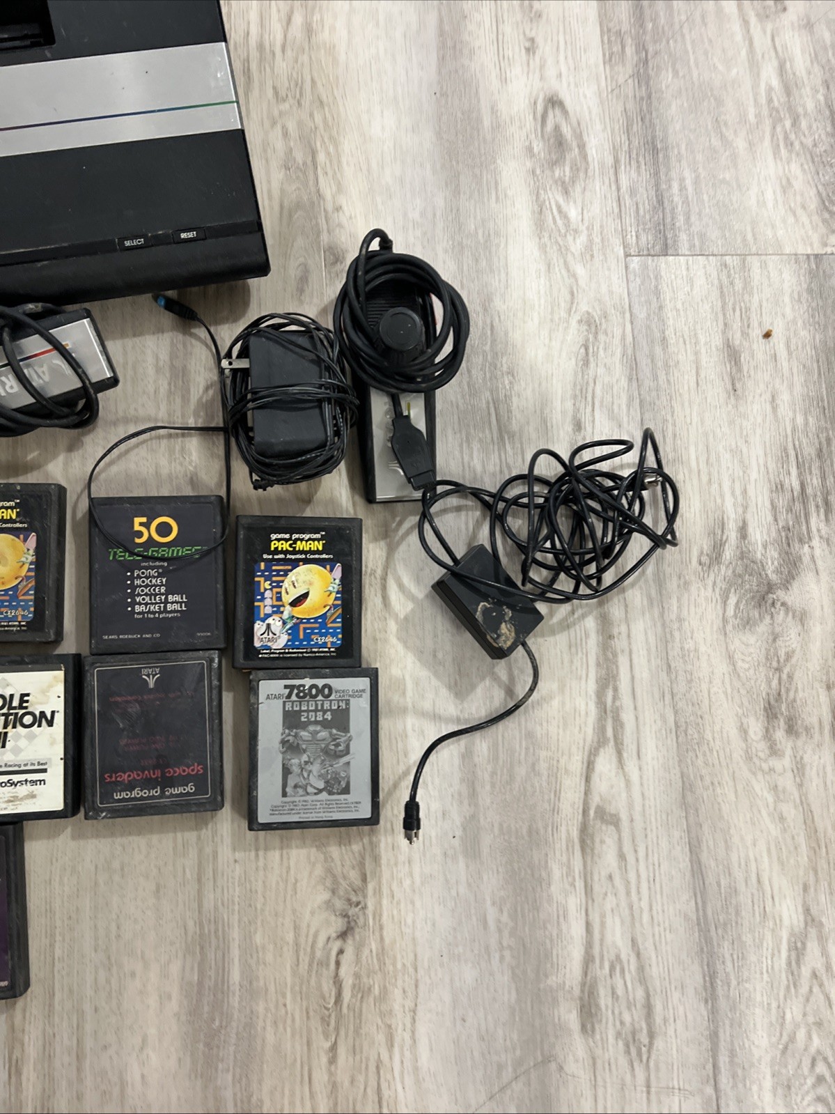 Original Vintage Atari 7800 Prosystem Console with controllers and games