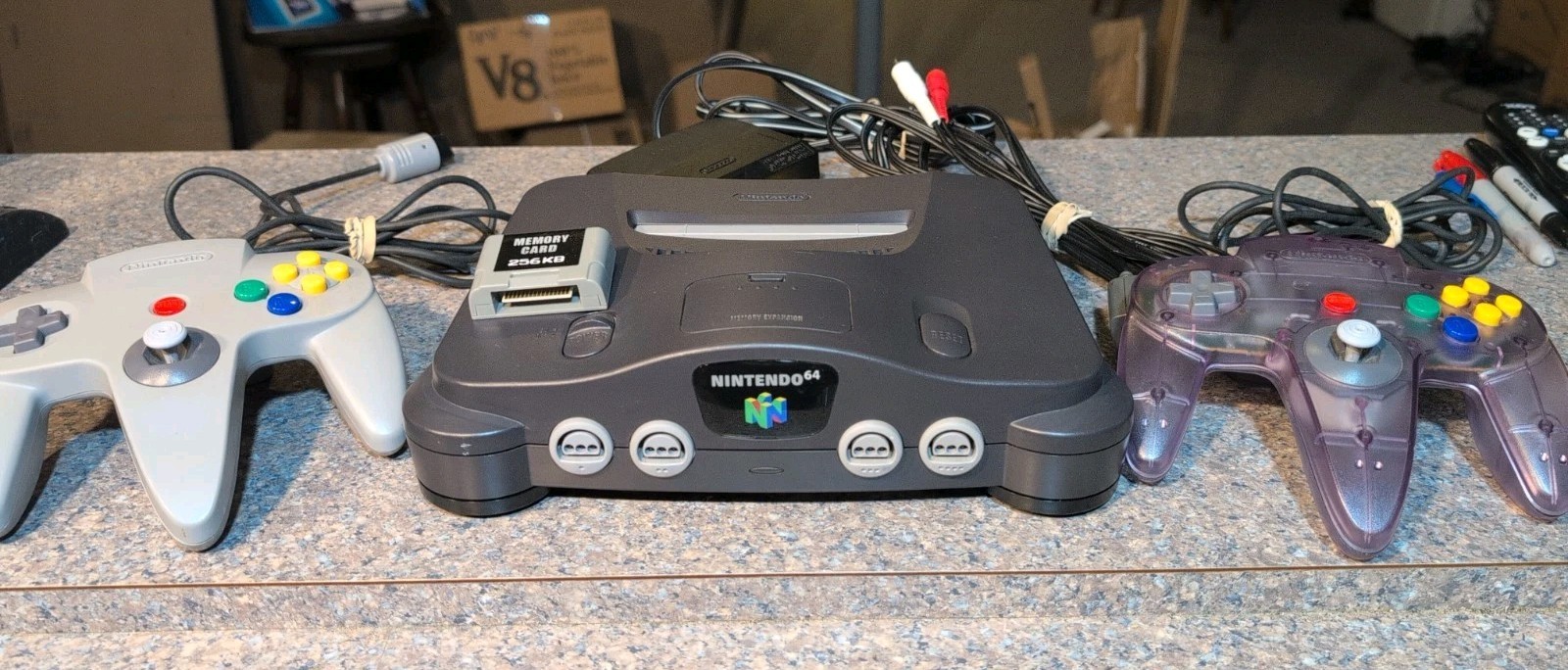 Nintendo 64 N64 Console Tested w/ OEM Controller Extra Controller Memory Card