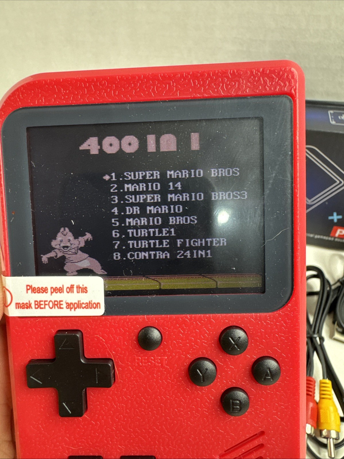 New Game Box Plus Hand Held Game System, Red 400 Games in 1 With Carrying Case
