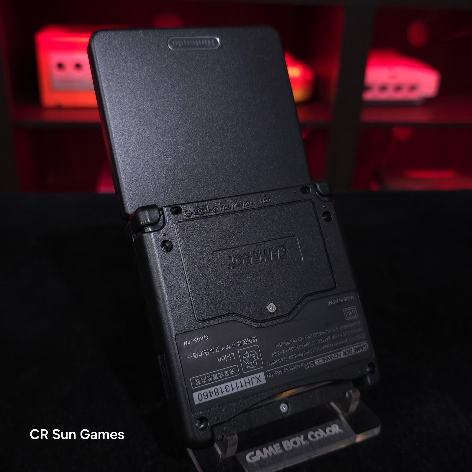 Black On Black Nintendo Game Boy Advance SP GBA SP IPS MOD Adjustable Brightness