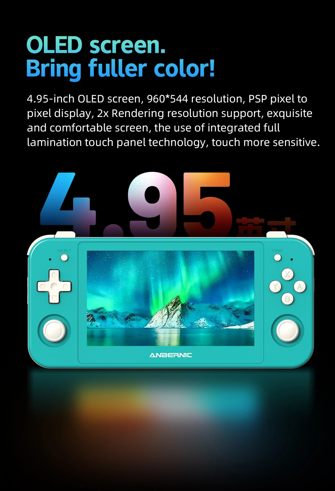 RG505 Handheld, Android 12 Unisoc T618 4.95″ OLED Console-128GB