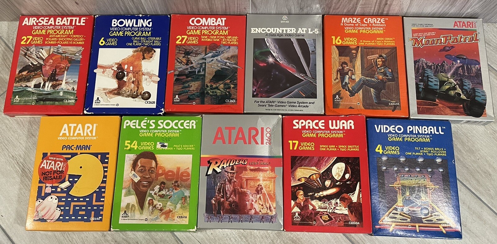 Atari 2600 Console Lot Complete w/ Joysticks, Paddles & 13 Games In Boxes