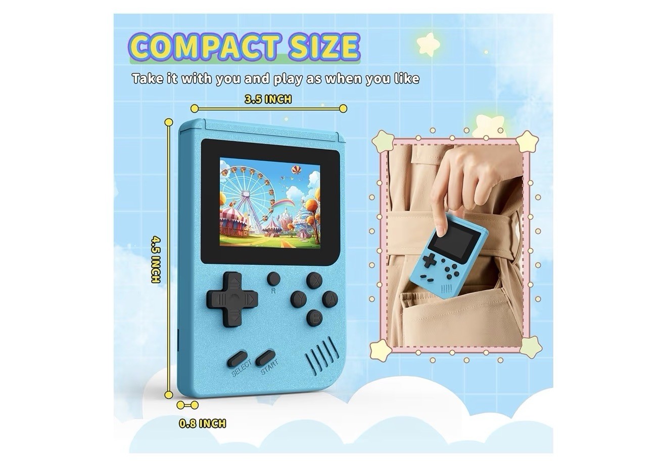 Retro Gaming Console Portable Console with 3.0 in IPS Screen 400 Classic Games