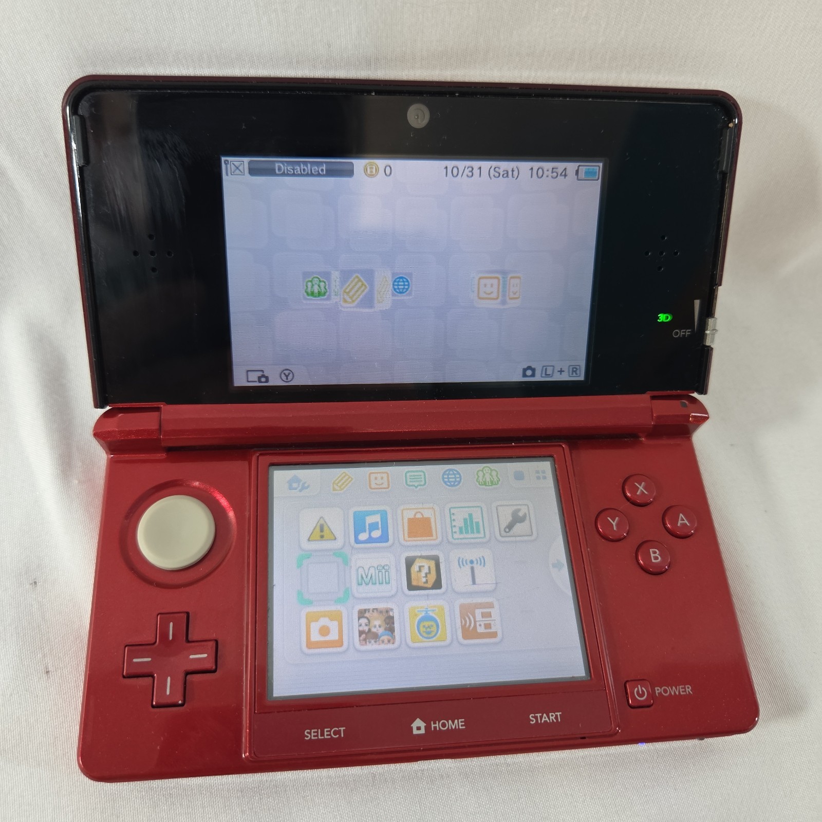Nintendo 3DS Handheld System – Flame Red With Charger + 2GB SD CARD CTR-001