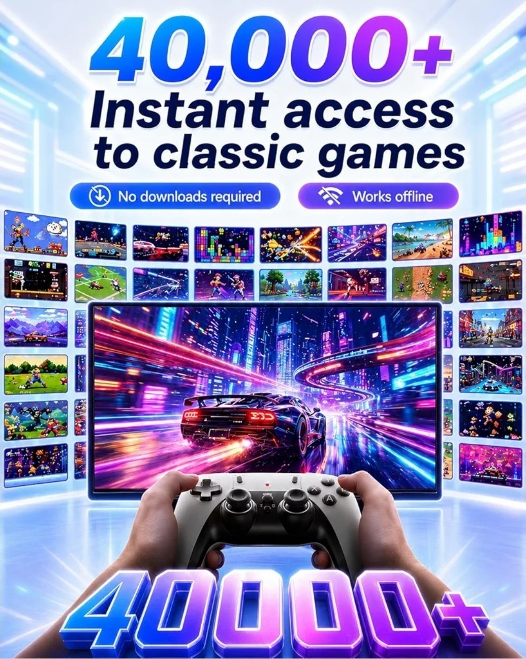 2026 Upgraded Retro Gaming Console, 4K HDMI Plug and Play TV Gaming System