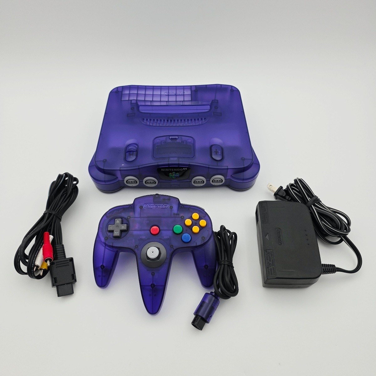 Nintendo 64 Translucent Grape Purple Funtastic Console with Controller Power AV