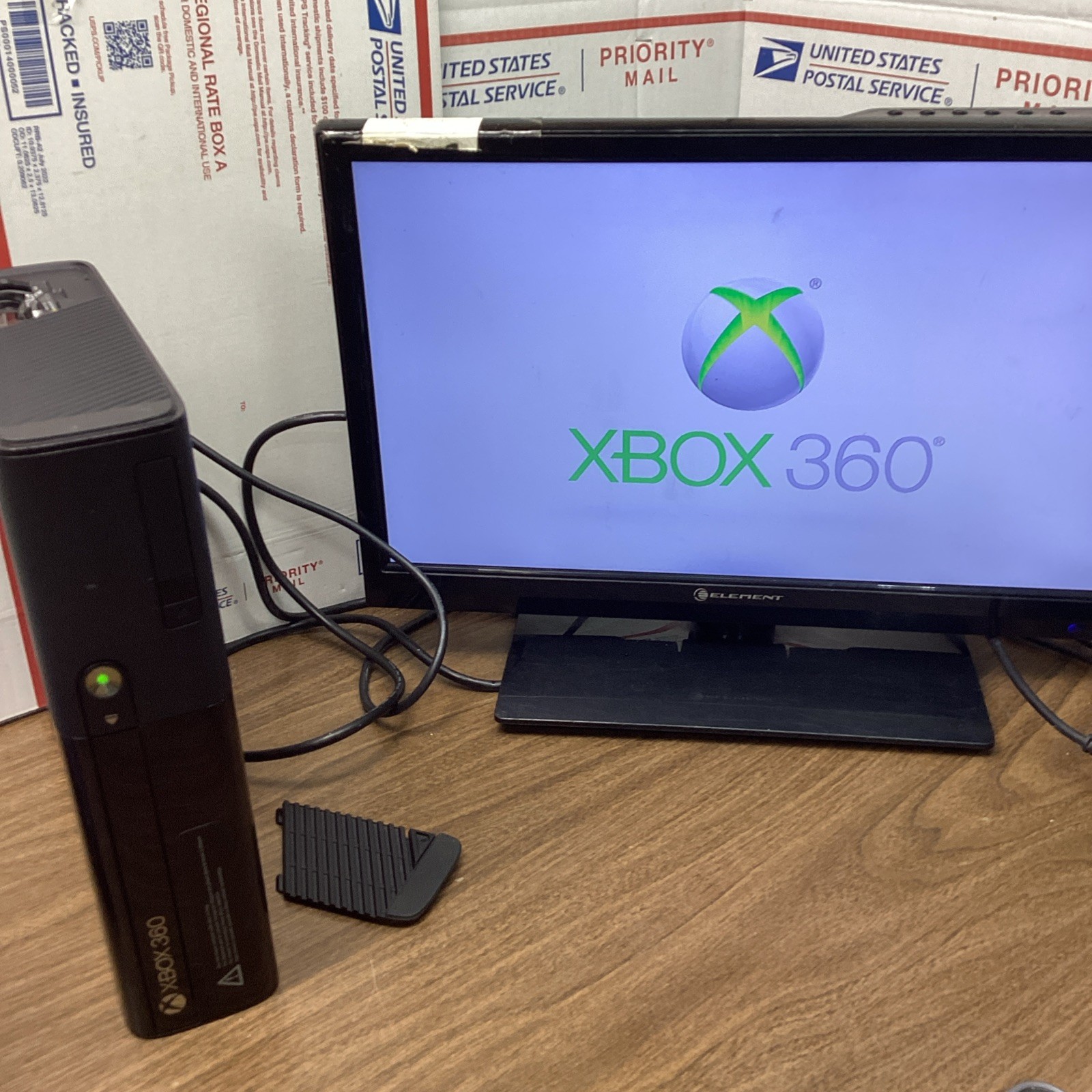 Microsoft Xbox 360 E Console Only Black System Tested & Working
