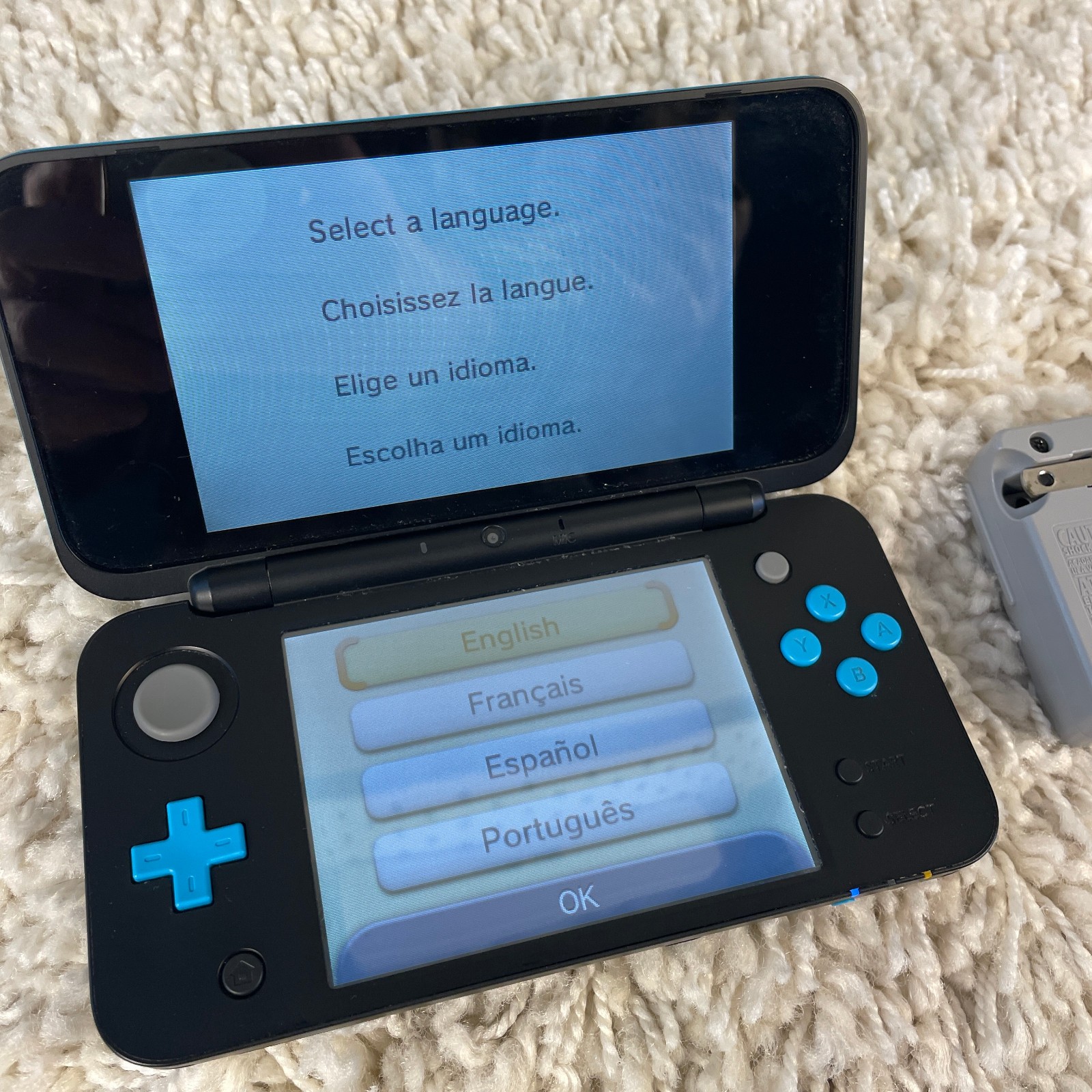 Nintendo 2DS XL Black Turqoise Handheld Console System JAN-001 Tested