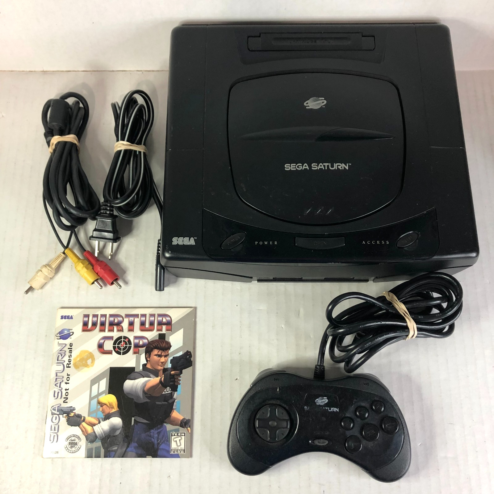 Sega Saturn MK-80000 Console, Control, Game FOR PARTS OR REPAIR Reads Some Disc