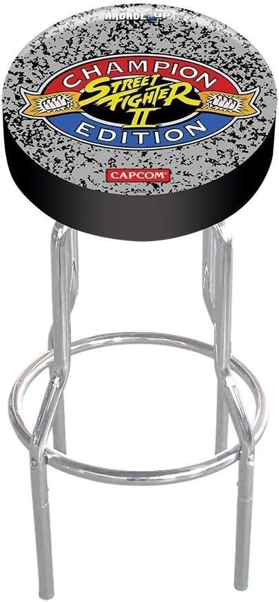 ARCADE1UP STREET FIGHTER II CHAMPIOAD EDITION ADJUSTABLE STOOL CHROME BRAND NEW
