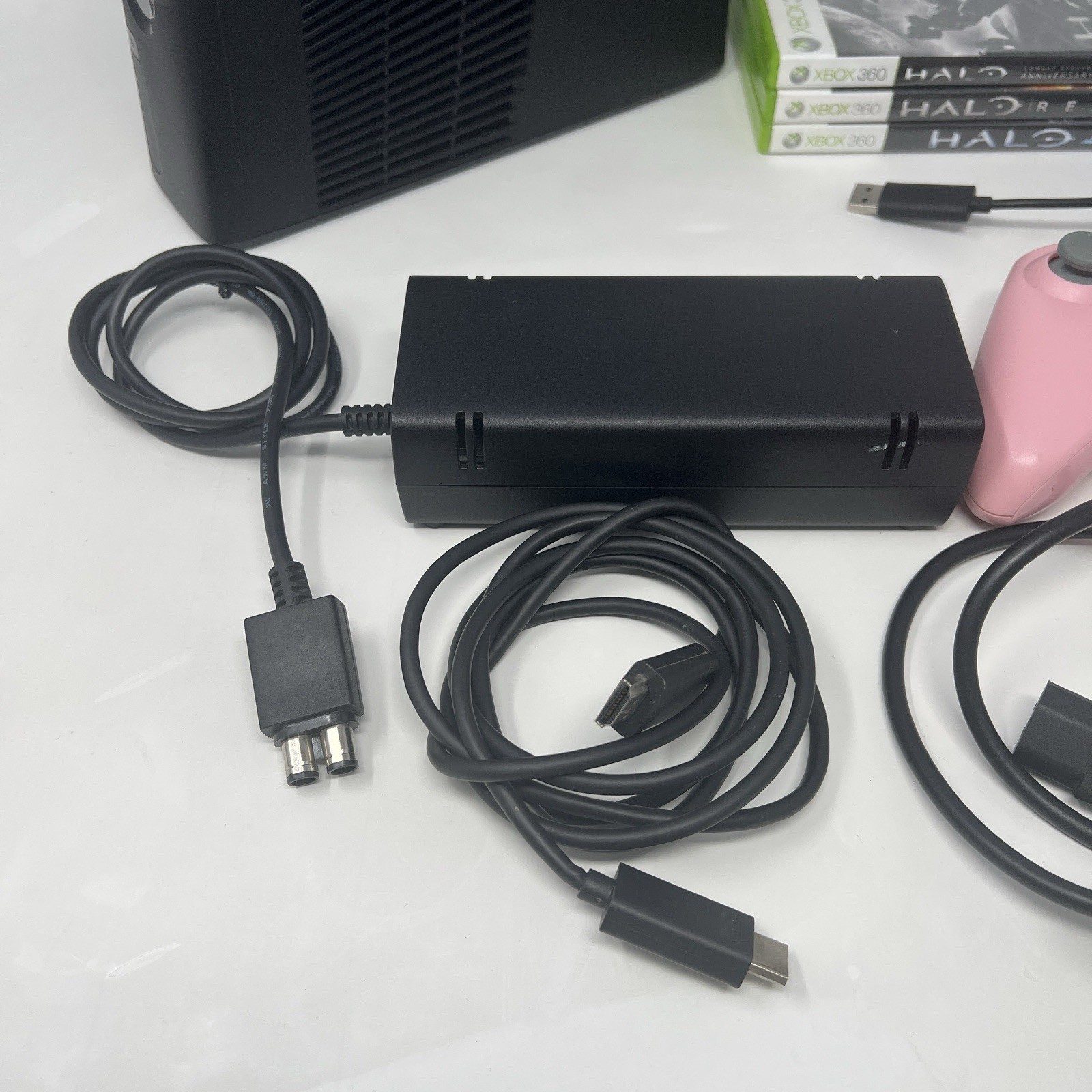 Microsoft Xbox 360 S Slim 320GB Console Tested With Cords Halo 4 Reach Combat