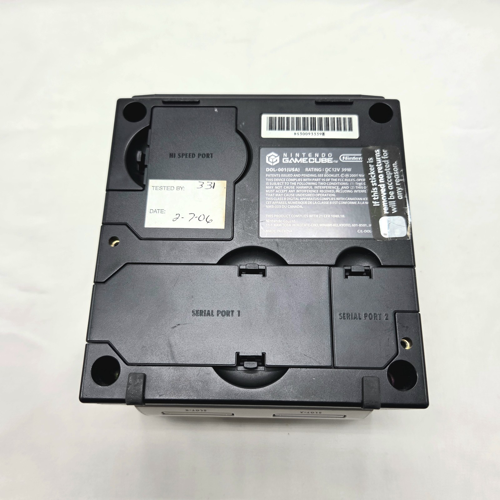 Nintendo GameCube Black Console DOL-001 Power Adapter/Video Cable WORKS DAMAGED