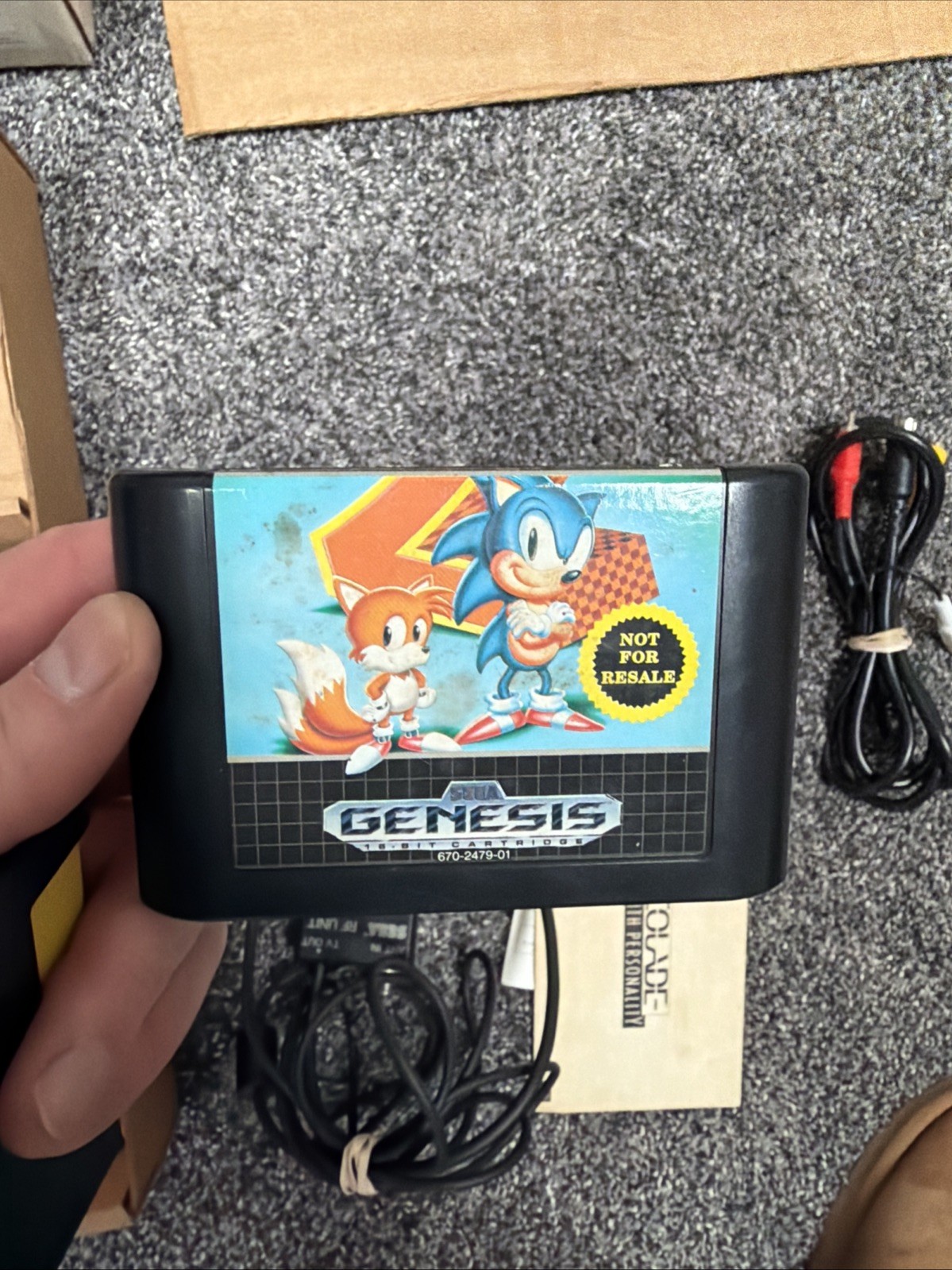 SEGA Genesis Model 2 Core System CIB w/ Sonic 2 Cardboard Inserts OEM WORKING
