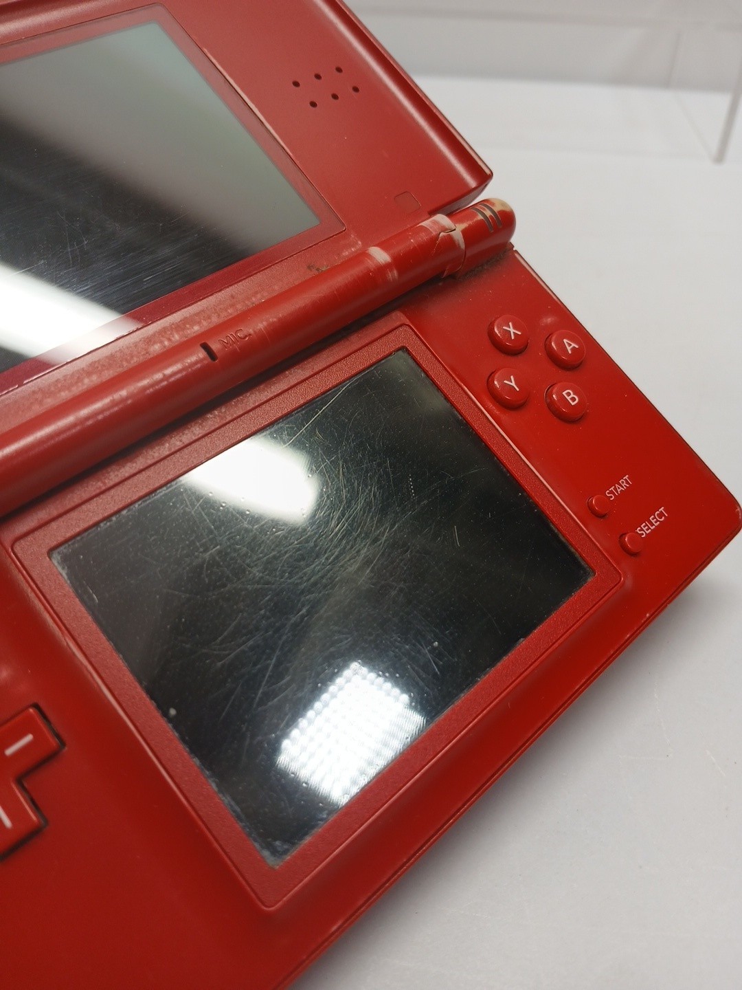 Nintendo DS Lite Red Mario Edition Console USG-001 FOR PARTS or REPAIR