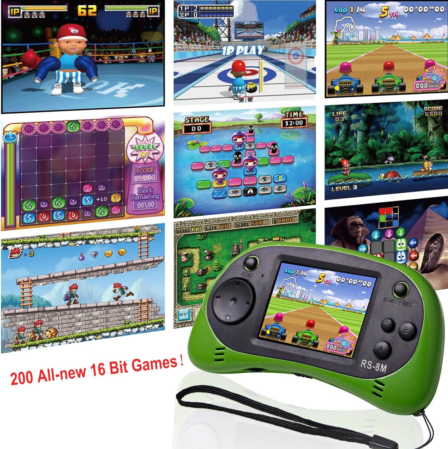 Kids Handheld Portable Video Game Player with 200 Games – 16 Bit 2.5 Inch Screen