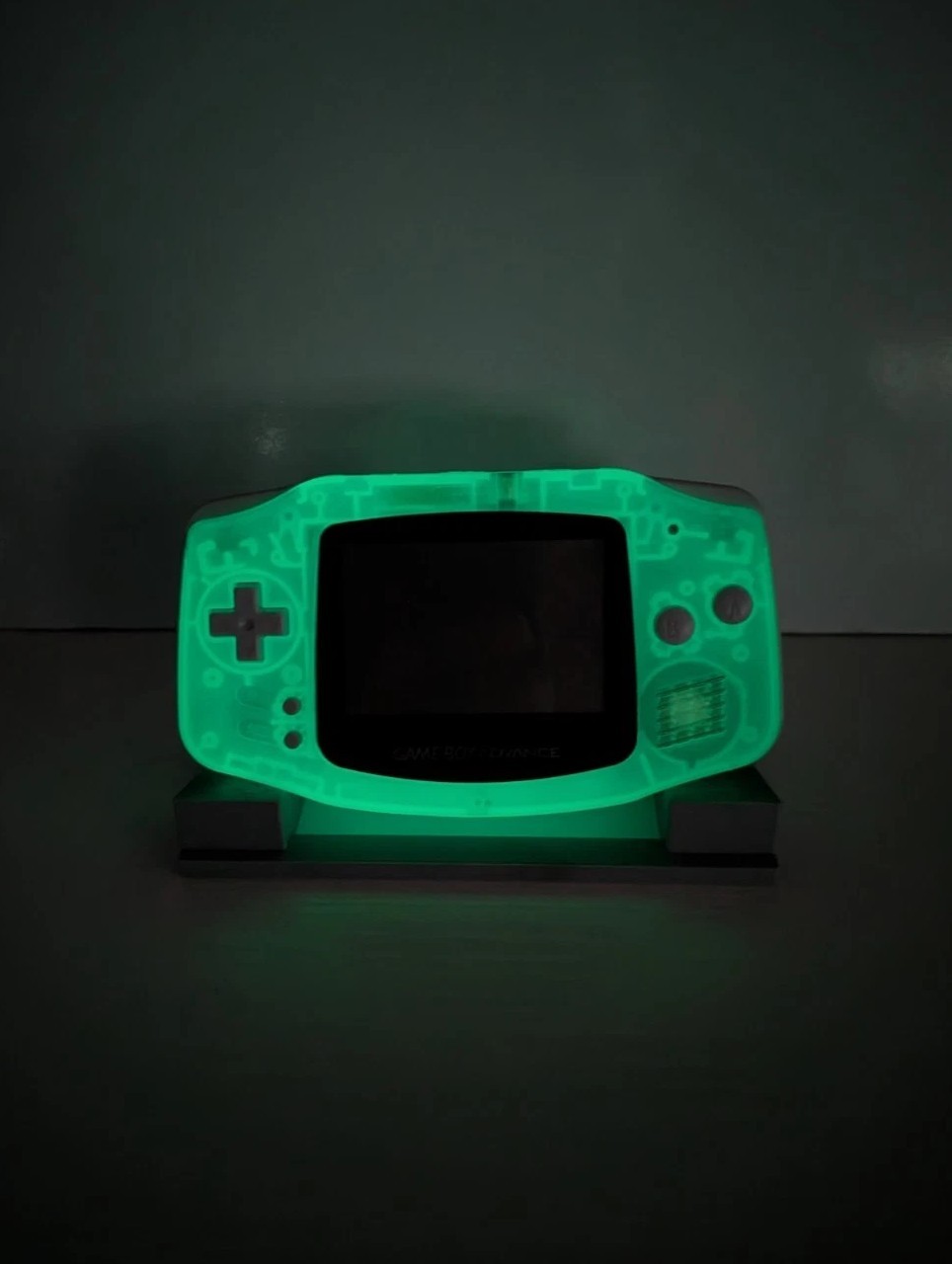 Glow in the Dark Transparent Clear Blue Nintendo Game Boy Advance GBA AGB-001