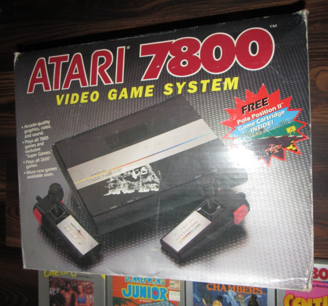 Atari 7800 Video Game Console with 16 CIB games MS Pac Man Donkey Kong JR Galaga