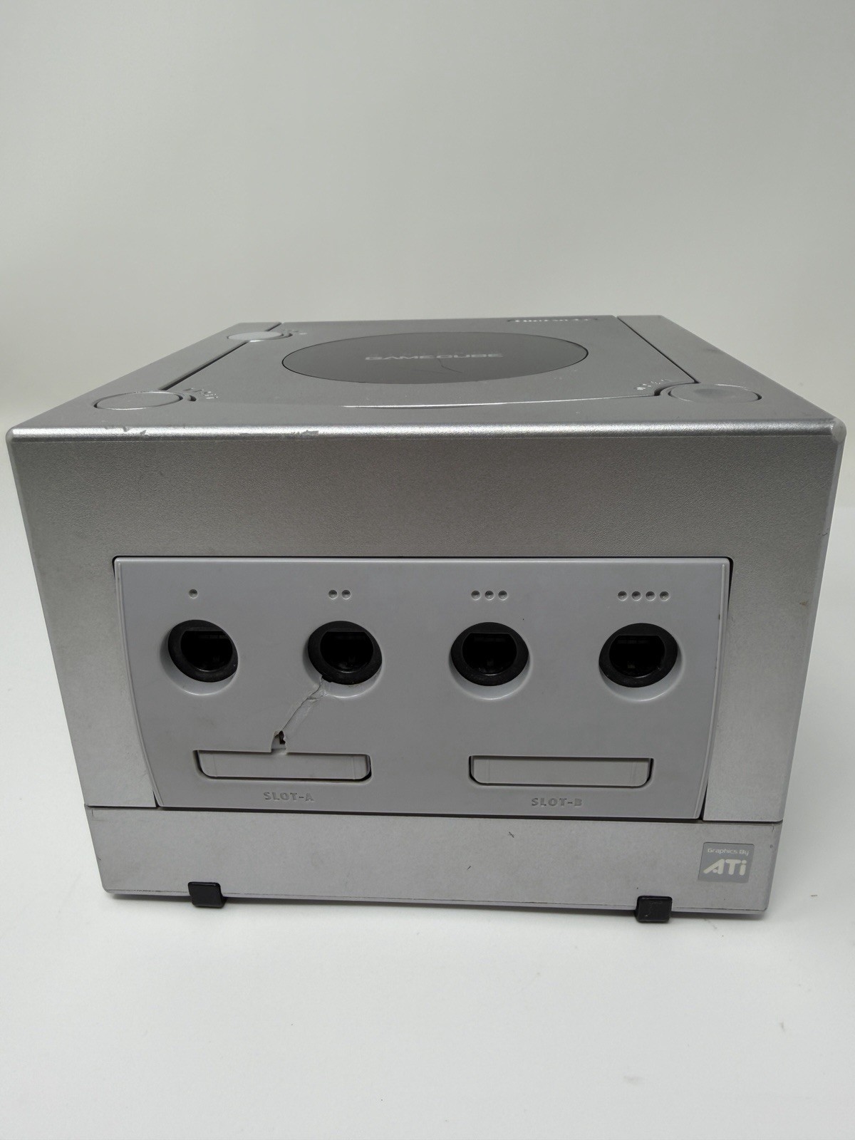 Nintendo GameCube Platinum/Silver Console Console Only Works Small Plastic Crack