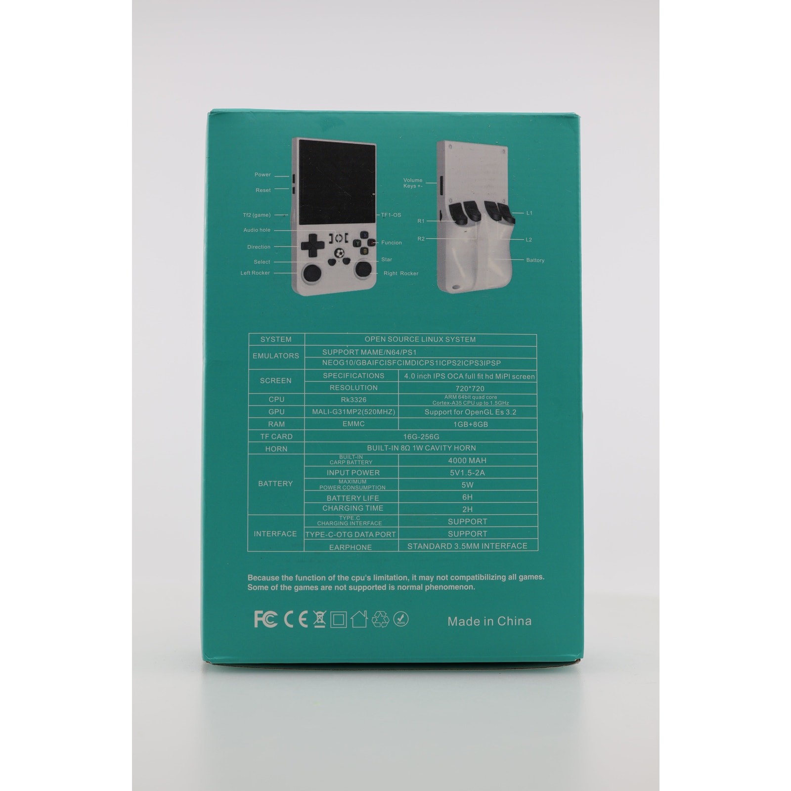R36MAX Retro Gaming Console with 4000mAh Battery