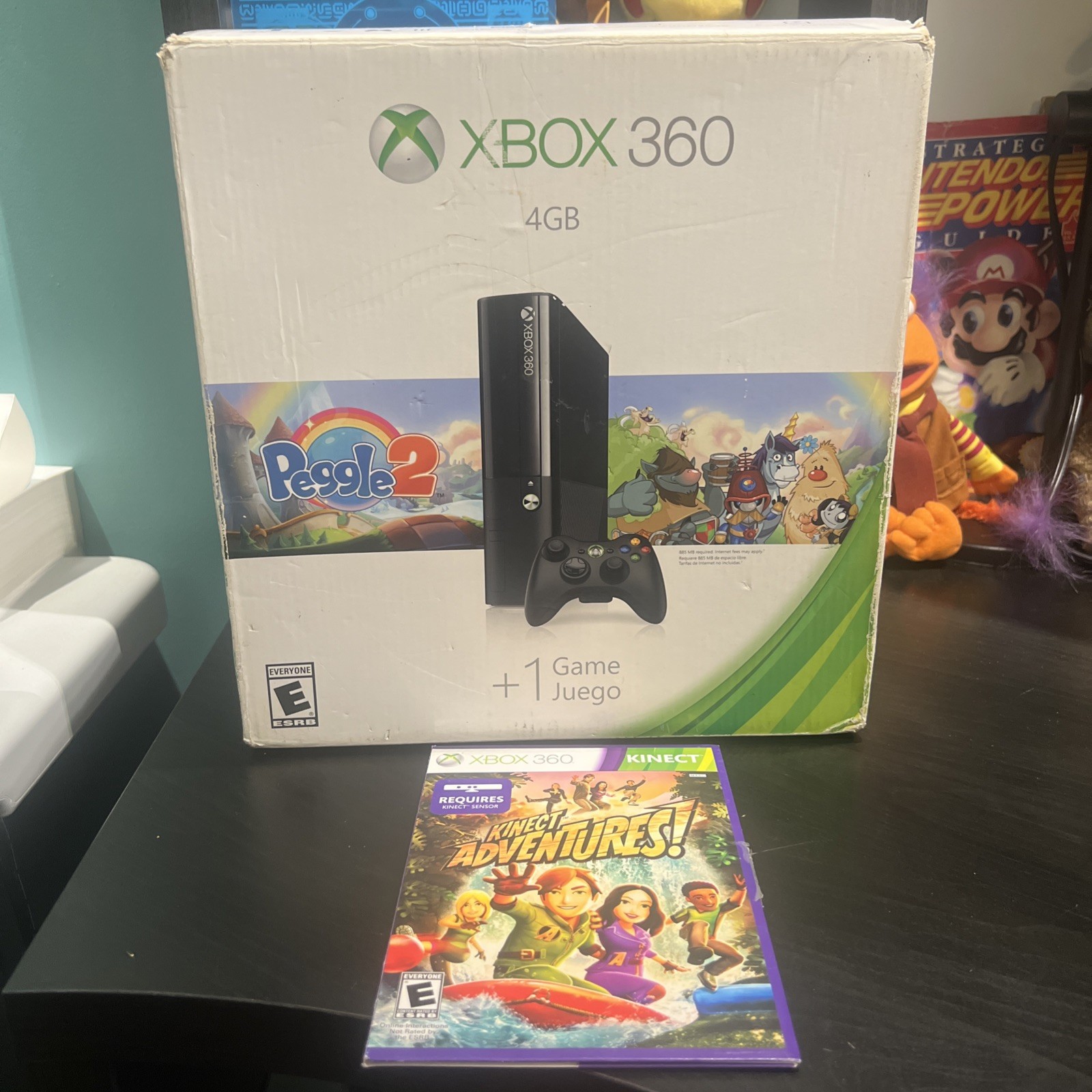 Microsoft Xbox 360 E 4GB Video Games Console – Black – Original Box & Kinect