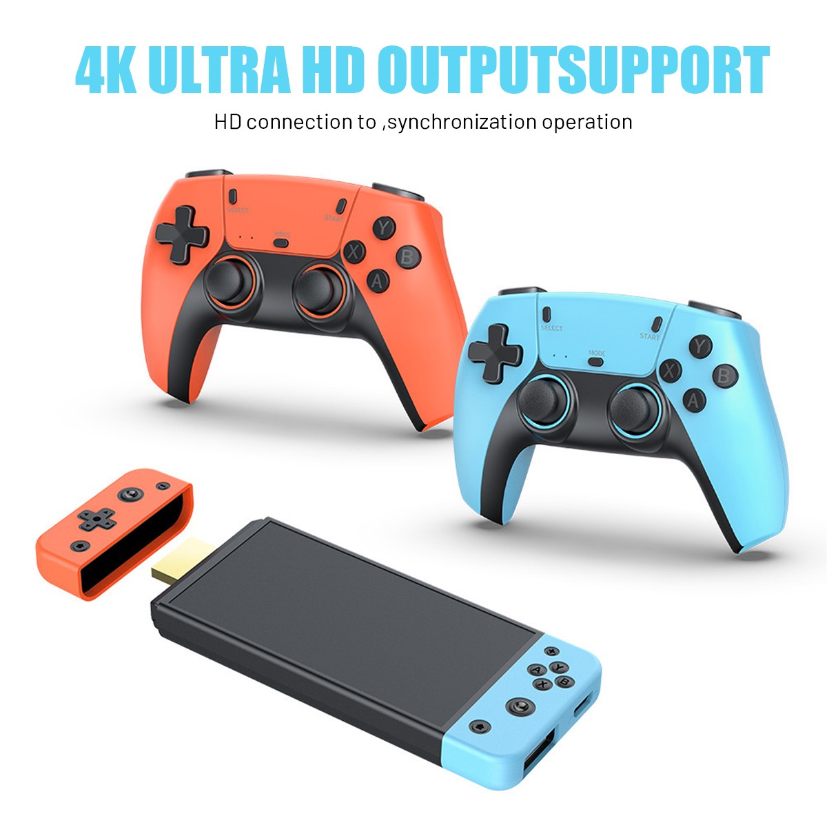 Retro Game Console 4K HDMI Output Plug and Play 35000+ Game Gamepad Controllers