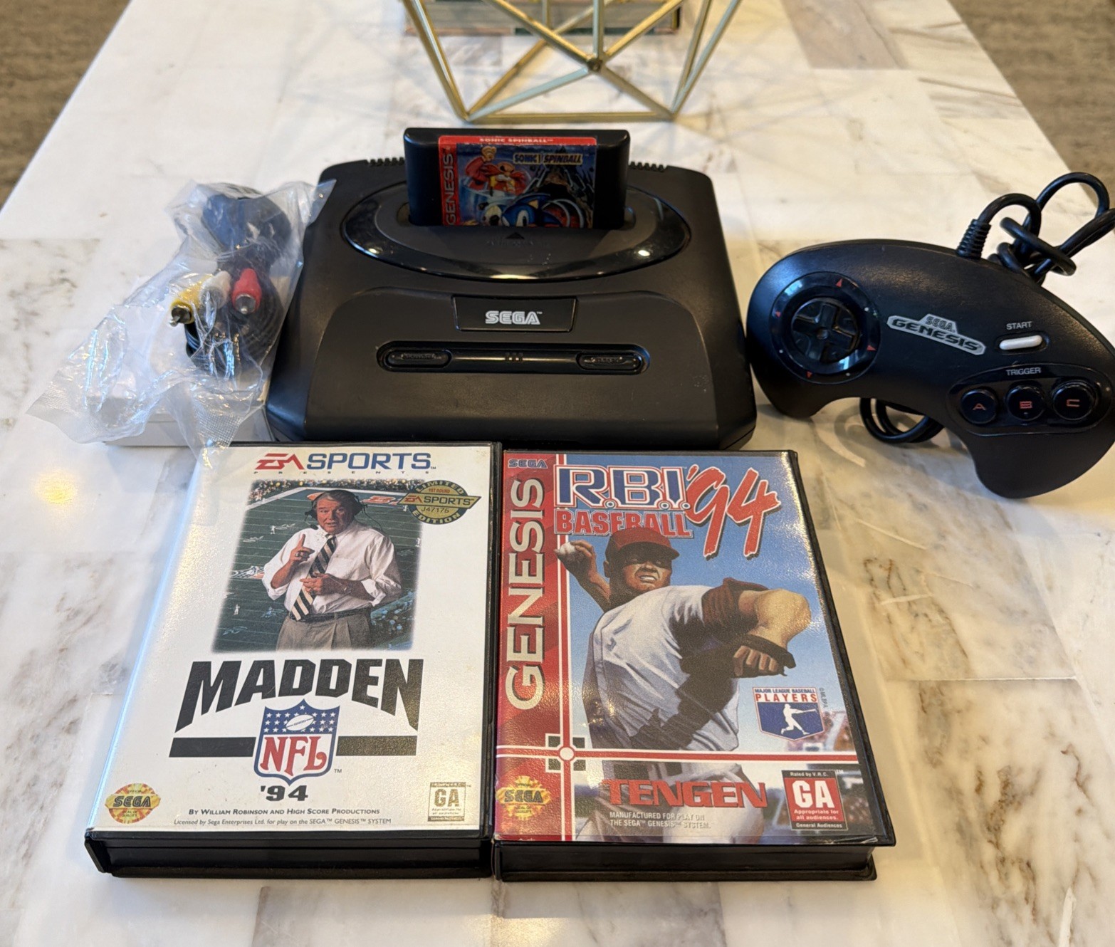 Sega Genesis Model 2 Console System Bundle Cords Controller Sonic Spinball