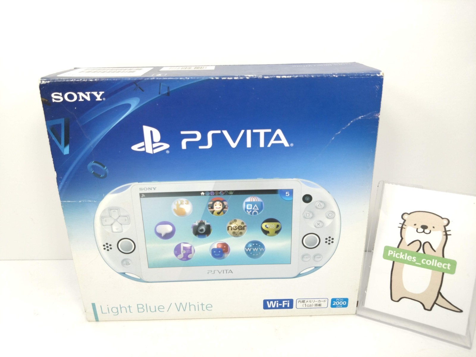 PS Vita 2000 Light Blue White PCH 2000 ZA14 w/Box 8GB PSV Tested Sony 0615H