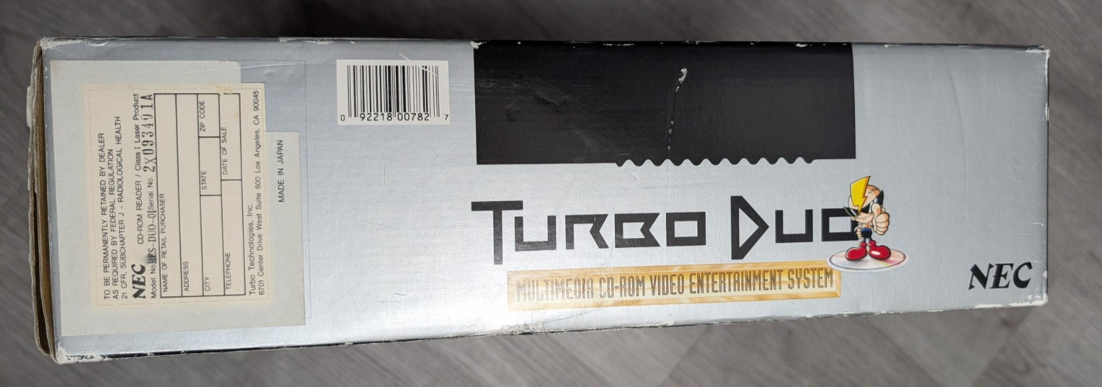 Turbografx-Cd Turbo Duo Complete in Box Authentic Nec 1992 No Manual OR Poster