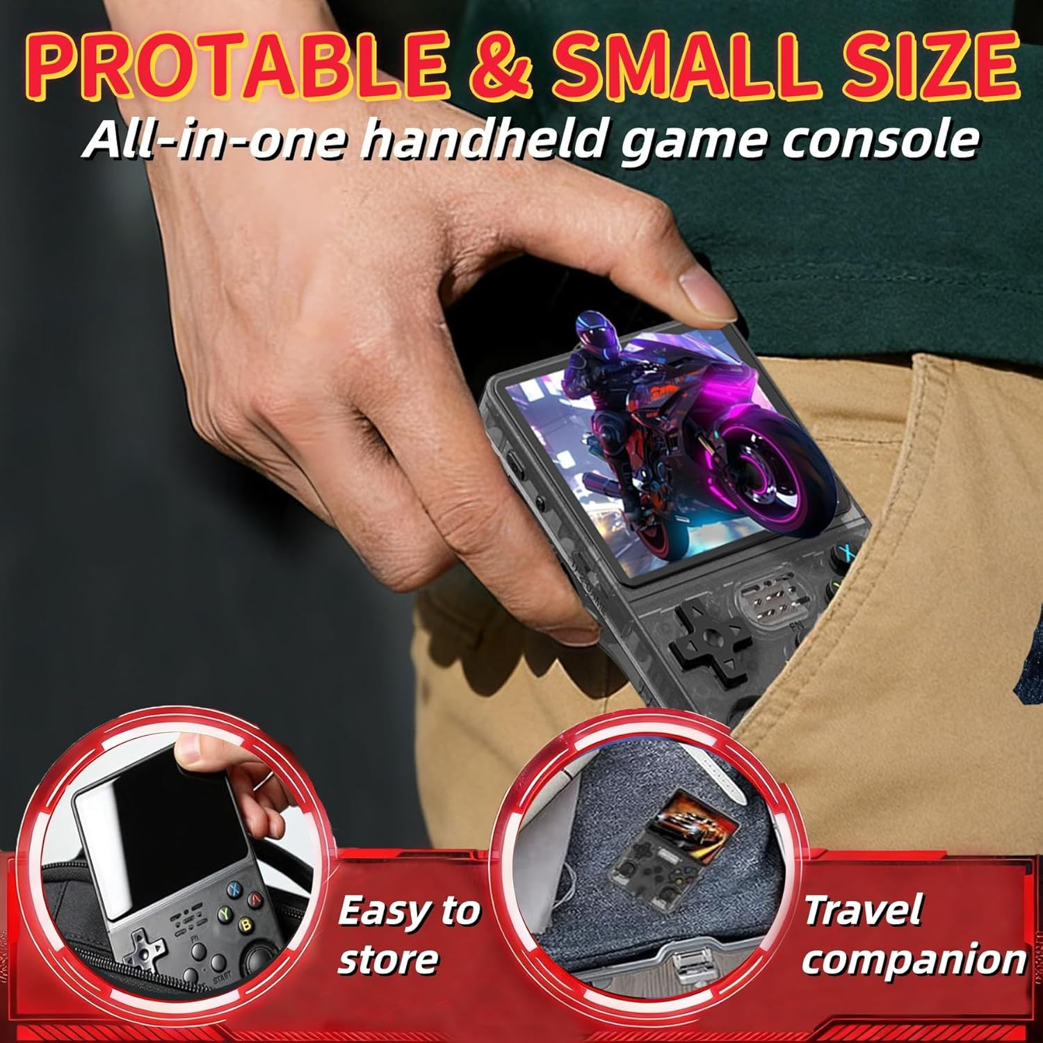 R36S Retro Handheld Game Console, 3.5 Inch 640X480 IPS Screen, 64GB Built-In 15,