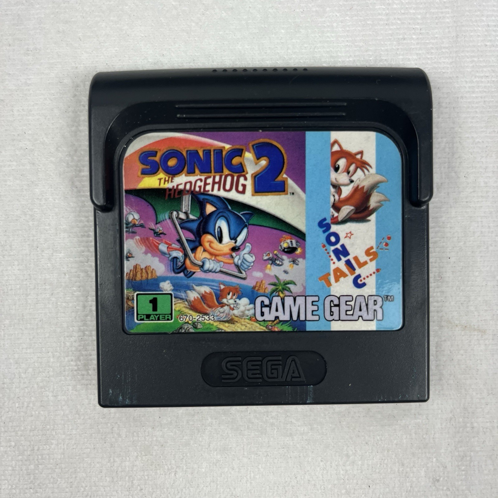 SEGA Game Gear Handheld System & Sonic the Hedgehog 2 Game Cartridge PARTS ONLY