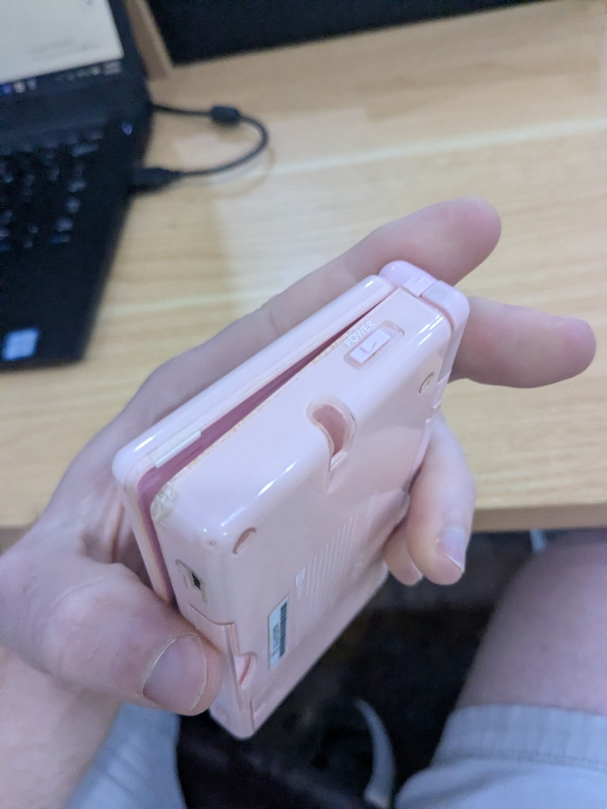 T1 Nintendo DS Lite Coral Pink Handheld SCREEN DAMAGE AS IS