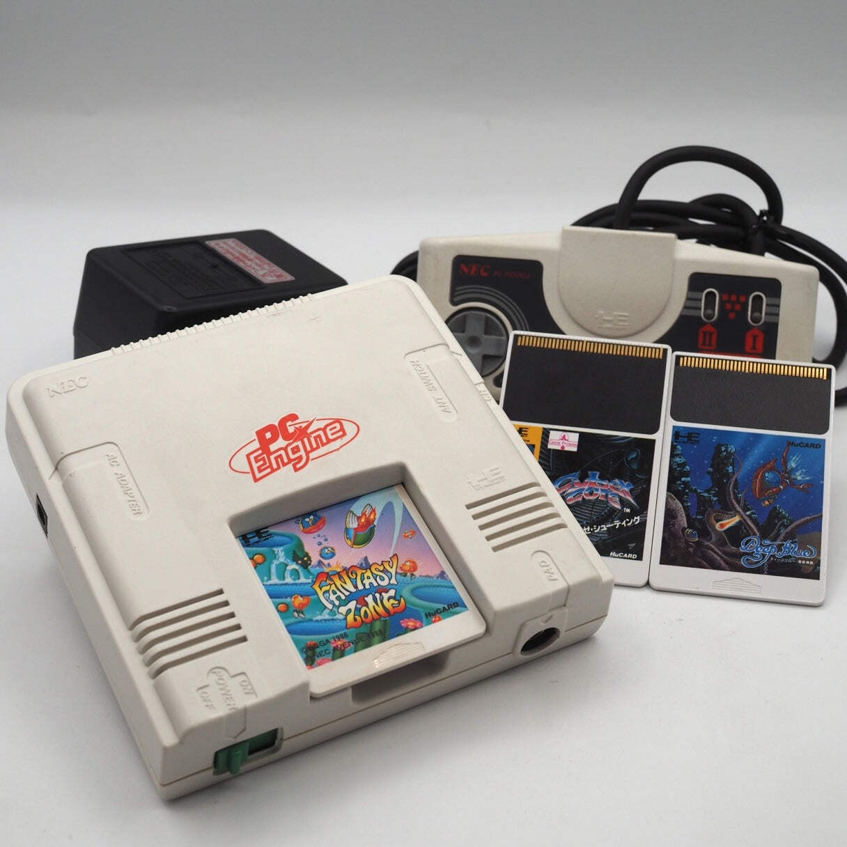 NEC PC Engine Console PI-TG001 w/ Fantasy Zone, Cyber Core & Deep Blue Tested