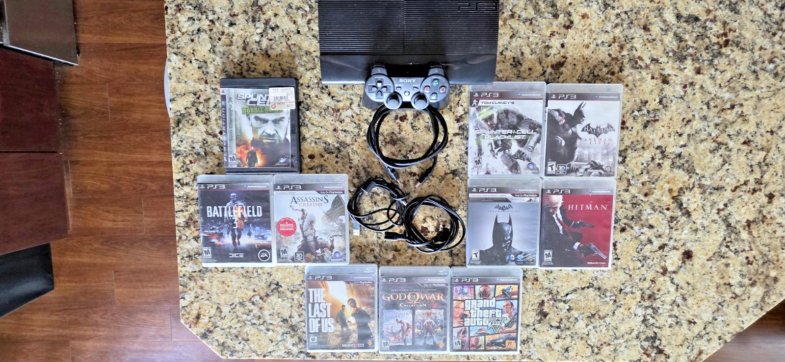 GoW Collection* GTA5* Sony PS3 SuperSlim 500GB Console, OEM Controller 10 Games