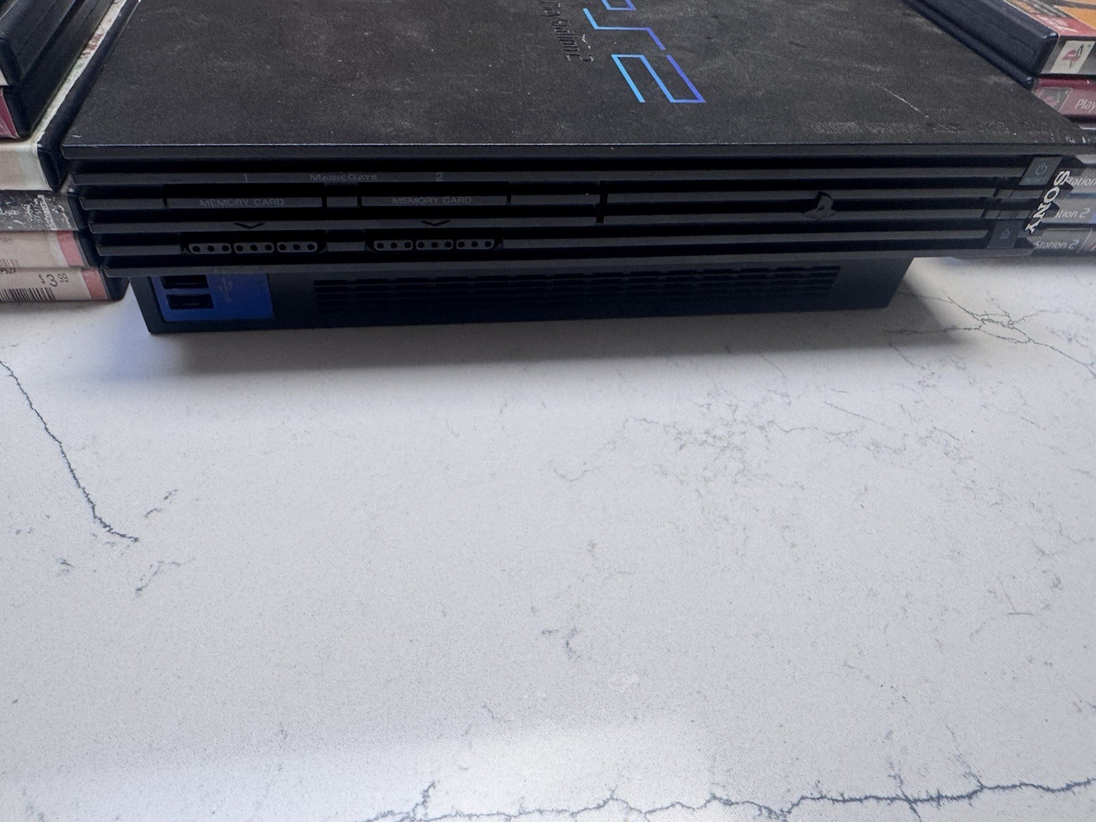 Sony PlayStation 2 PS2 Fat Console 13 Game Lot Silver Controller
